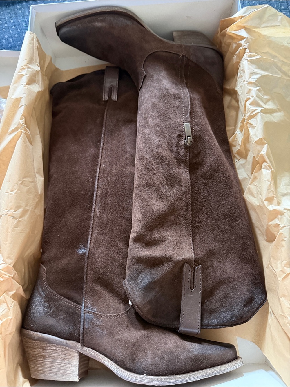 New Sundance Catalog Sojourner Western Boots - Chocolate suede size 39 8.5